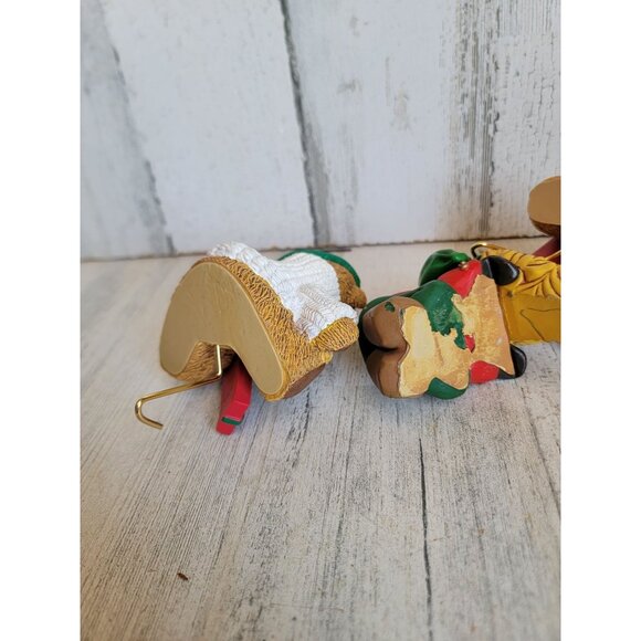 Ledge hanging bear stocking holder elf Xmas home decor set figure - Picture 5 of 6